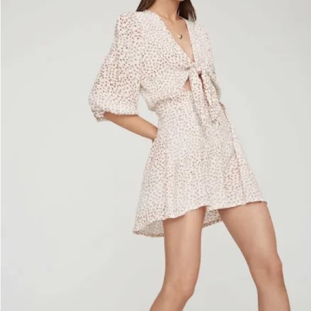 Floral Tie-Front Mini Dress